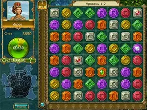 Сокровища Монтесумы - Три в ряд